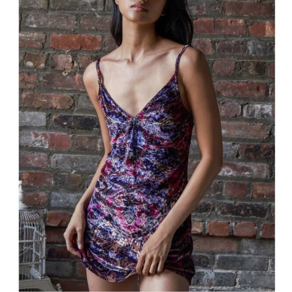 free people enchanted mini slip dress velvet